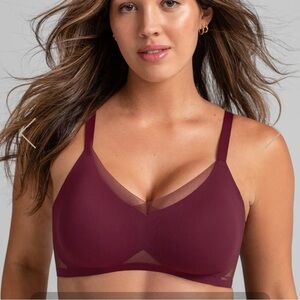 Honeylove Crossover burgundy bra 1x 40/ C/D mark under left side for iron